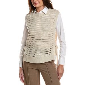 Max Studio Womens Linen-Blend Sweater Shell, Beige